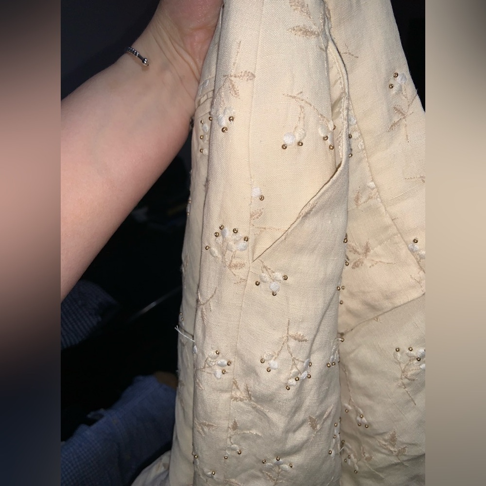 Burns embroidered floral beaded pants fall formal classic boho y2k vintage - Picture 7 of 7